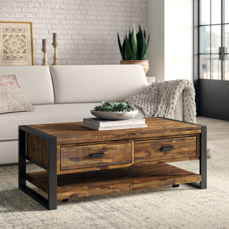 Crysta Solid Wood Top Coffee Table